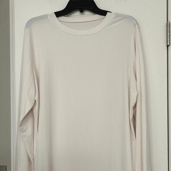 Susan Graver Modern Essentials Liquid Knit Neutral Cream Long sleeve Top 1X - Picture 3 of 8